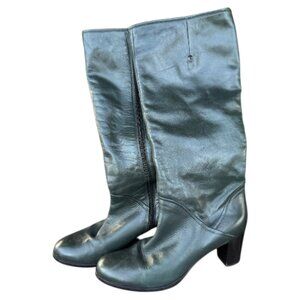 Lavorazione Artigiana Tall Dark Green Leather Boots